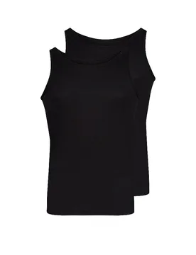 Camiseta de tirantes - Camiseta interior paquete de 2 negro XXXL - HUBER - FashionsVida