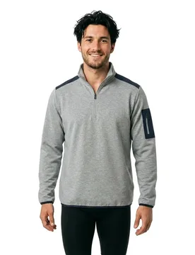 Tuke Half Zip Sweatshirt Grey Melange L Men - Sea Ranch - FashionsVida