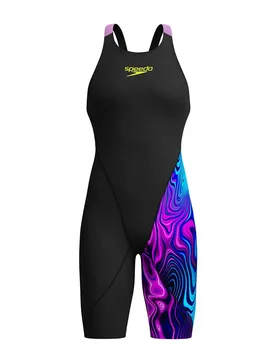 Fastskin Lzr Ignite Open Back Competition Swimsuit Black / Subsurface UK 24 Women - Speedo - FashionsVida