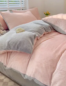 Juego de funda nórdica de terciopelo sólido de 2/3 piezas, ropa de cama, juego de ropa de cama de unicolor, decoración acogedora de la habitación, - Shein - FashionsVida