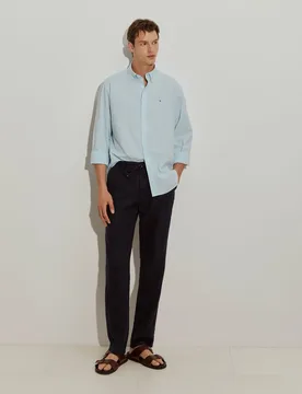 Camisa de algodón de hombre de corte regular - Lion of Porches - FashionsVida