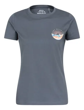 Lake District Printed Womens T-Shirt - Blue - Blue - Size: 12 - Mountain Warehouse - FashionsVida
