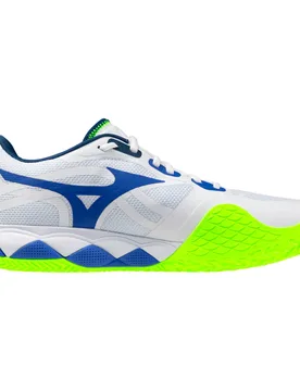 Wave Enforce Tour 2 Cc Clay Shoes White / Dazzling Blue / Lightning Yellow UK 6 - Mizuno - FashionsVida