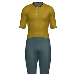 Leaf Short Sleeve Trisuit Ocher XS Men