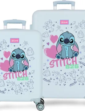 Juego de maletas 55-65 cm stitch hearts abs rígida con capacidad de 91l - Disney - FashionsVida