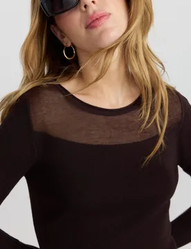 Top de manga larga de punto fino de mujer - Vero Moda - FashionsVida