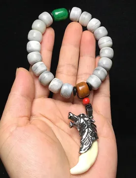 Cow blue and white porcelain crackle-patterned Tibetan-style barrel beads, single-loop bracelet made of bone materi - Aliexpress - FashionsVida