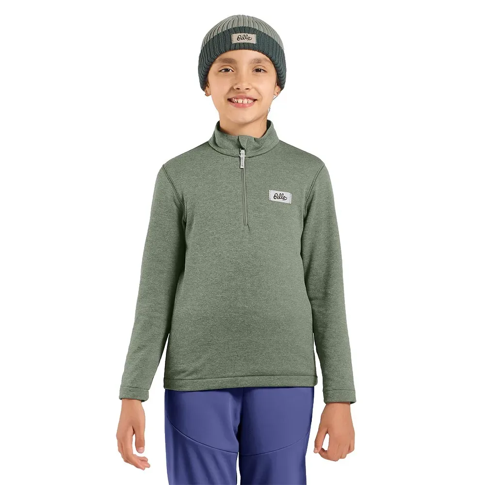 Pile Con Mezza Cerniera Grid Shadow Melange 12 Anni - Odlo - FashionsVida