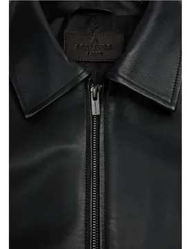 Chaqueta de piel de hombre con cuello camisero y cierre de cremallera - Scalpers - FashionsVida