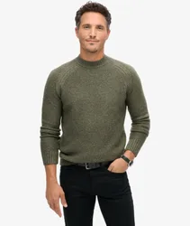 Superdry Herren Grober Raglan-pullover Grün - Größe: S