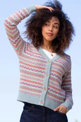 Puncknowle Womens 100% Cotton Knit Cardigan - - Size: L