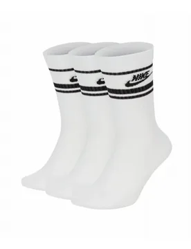 NSW Essential Crew Socks (3 Paar) - Socken - weiss / schwarz - Unisex - Size: XL - Nike - FashionsVida