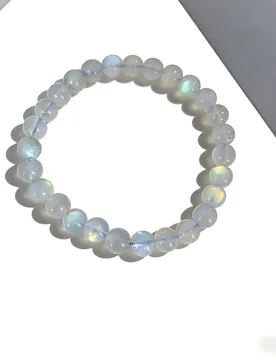Natural Blue Moonlight Round Bead Elastic Bracelet White Blue Light Moonstone Bracelet Ice Type Blue Light Clear Stone Bangle - Aliexpress - FashionsVida
