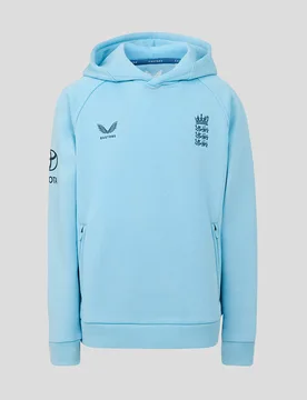 England Cricket Junior 26/27 Off Pitch Hoodie BLUE JS Unisex - Castore - FashionsVida