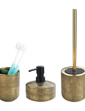 Bad-Accessoire Set „Rivara“, 3-tlg., goldfarben - WENKO - FashionsVida