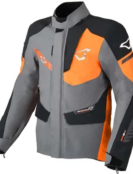Giacca Moto Synchrone Grigio Arancio Nero taglia M - Macna - FashionsVida