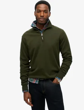 Superdry Herren Utility Sweatshirt mit Logo und Halbem Reißverschluss Grün - Größe: S - 79.99 - FashionsVida