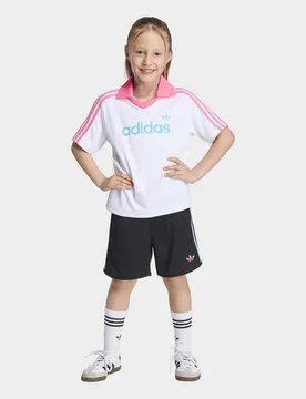 Set Polo E Short Pinstripe Loose - Bianco, bianco bianco Bambino taglia 7-8Y - Adidas - FashionsVida