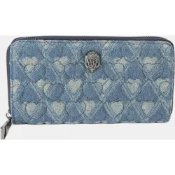 Cartera en denim con cremallera