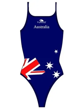 Australia Flag Thin Strap Swimsuit Navy 3-4 Years Girls - TURBO - FashionsVida