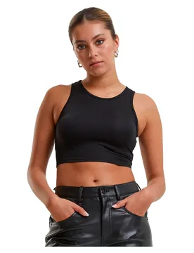 Canotta Glitter Cropped Black 5XL - Urban classics - FashionsVida