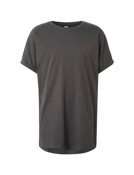 T-Shirt - Long Shaped Turnup Tee - S bis 5XL - für Männer - Größe XXL - dunkelgrau - Männer - male - Urban classics - FashionsVida