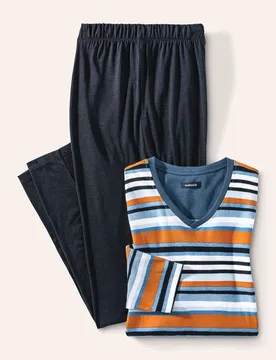 Cooling Pyjama, #noch offen: Größenlauf, Farbe Orange, 52, weicher Baumwoll-/Lyocell-Mix atmungsaktiv und kühlend Herren - Walbusch - FashionsVida