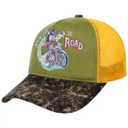 Split Road Trucker Cap by - black-green - Size: One Size