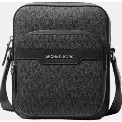 Bandolera de hombre con doble compartimento y estampado logotipos MK