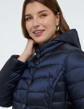 Plumífero de mujer acolchado con capucha desmontable ligero - Fiorella Rubino - FashionsVida