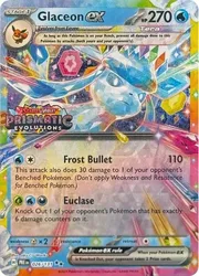 Pokemon SV Prismatic Evolutions 026/131 Glaceon ex (Prismatic Evolutions Stamp)