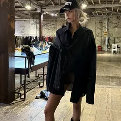 Grailz PROJECT G/R Two-piece Embroidered Small Letters Patchwork Four-Sleeve Loose Check Collar Shirt Protocol Index