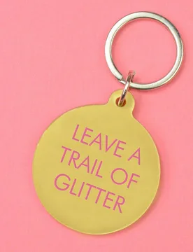 Leave a Trail of Glitter Keyring in Gold - Gold - Size: One Size - Flamingo Candles - FashionsVida