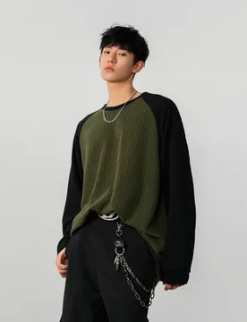 Spring Long Sleeved T-shirt Men Fashion Casual Round Neck T-shirt Men Streetwear Korean Loose Pleated T Shirt Mens Top M-3XL - Aliexpress - FashionsVida