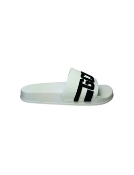 Scarpe Uomo Sliders logo chain white-black - Gcds - FashionsVida