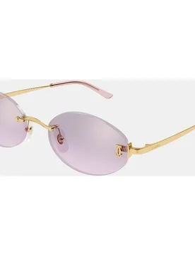 Gafa de sol de mujer ovalada metalica - Cartier - FashionsVida