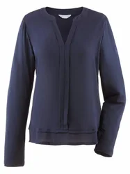 Langarm-Bluse Pflegeleicht - Marine - female - Size: 44