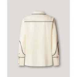 Camisa de mujer con ribetes bordada