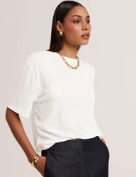 Cotton Blend Printed T-Shirt Ivory female