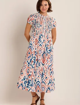 Eirini Womens Ikat Printed Maxi Dress - - Size: 14 - Brakeburn - FashionsVida