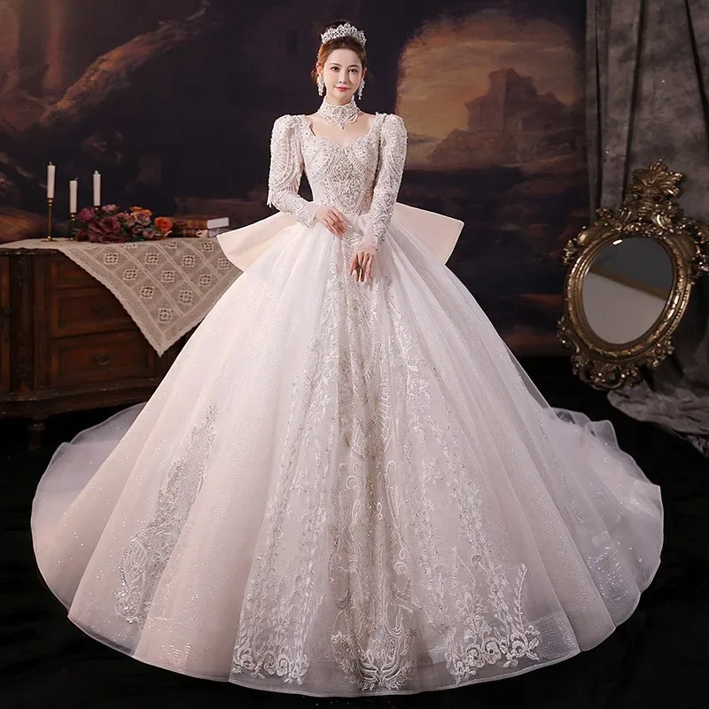 New long-sleeved dress with a tailline - Aliexpress - FashionsVida
