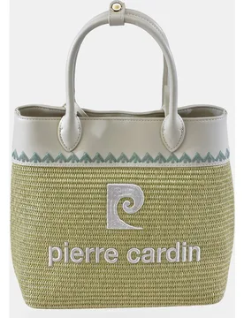 Bolso shopper con asas doble en rafia y PU - Pierre Cardin - FashionsVida
