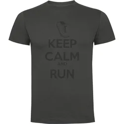 Keep Calm And Run Short Sleeve T-shirt Lead L Men