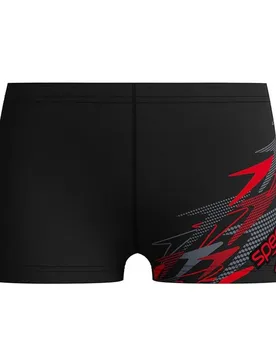 Medley Logo Swimming Boxer Anthracite / High Risk Red 7-8 Years Boys - Speedo - FashionsVida