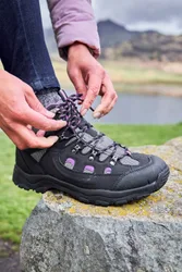 Adventurer' Womens Waterproof Rain Boots Cushioned Footbed Mesh Lining Trail Trekking Wellies Black - Size Uk 9