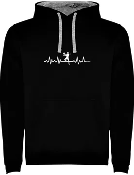 Padel Heartbeat Bicolor Hoodie Black / Grey 3XL - Kruskis - FashionsVida