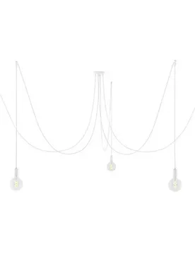 Cables Suspension Luminaire Spider 5 Falls With Light Bulb White One Size - Creative - FashionsVida