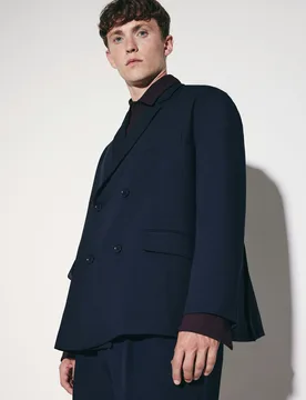 Oversized Doppelreihiger Blazer Blau S - Seidensticker - FashionsVida