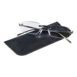 Fertiglesebrille + Gratis Etui grau