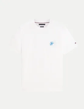 T-Shirt mit Logo-Stickerei Weiß XXL - Tommy hilfiger - FashionsVida